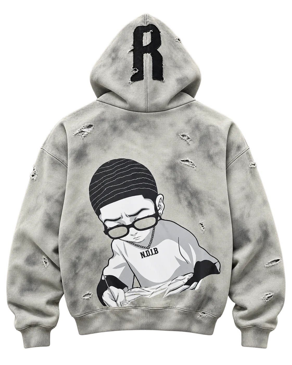 NDIB Hoodie – Grey, back