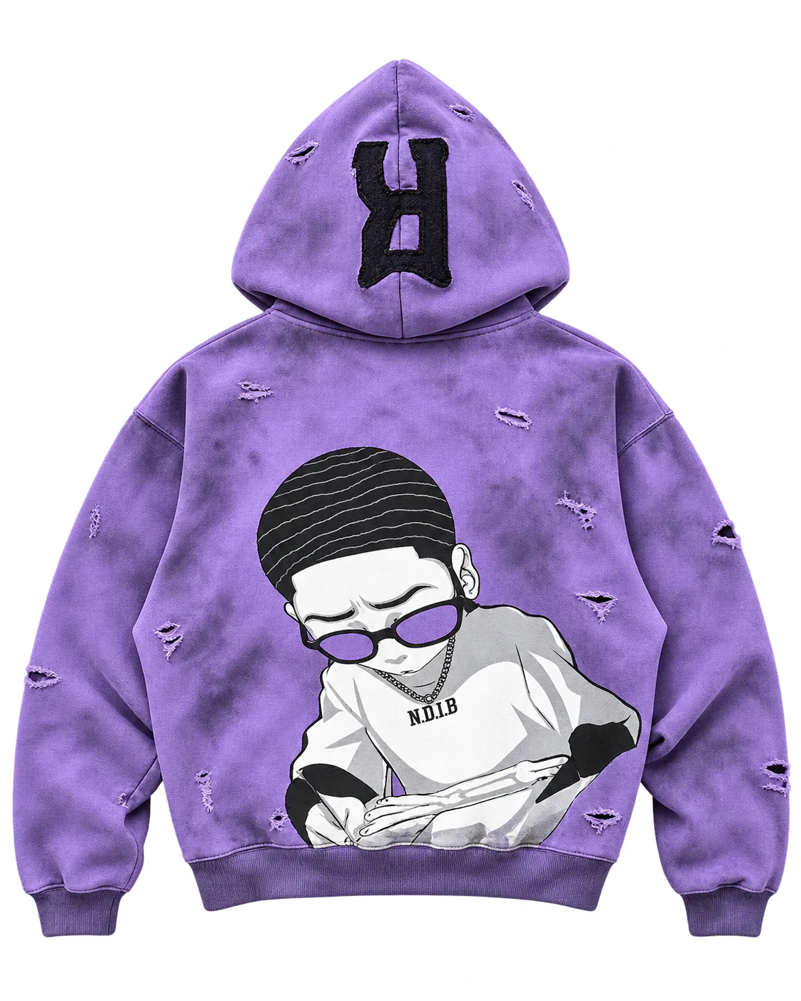NDIB Hoodie – Purple, back